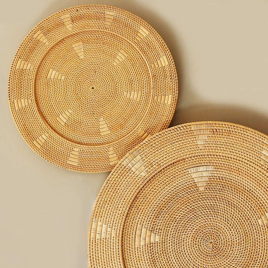 Rattan Duvar Tabağı 2'li Set