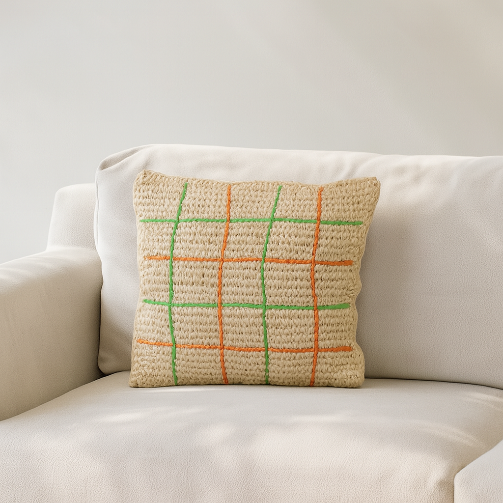 DOĞAL RAFYA KIRLENT KILIFI (47x47 cm)