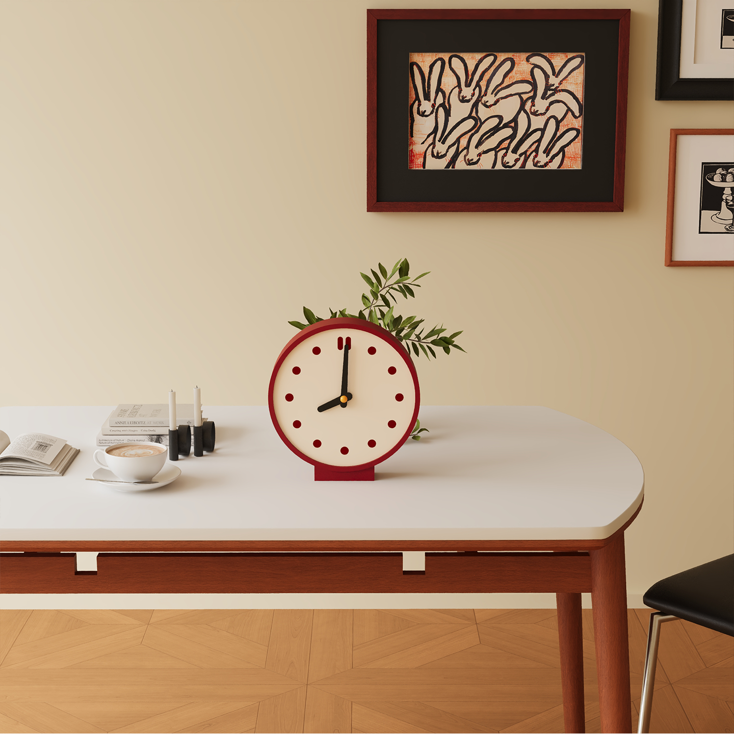 Corner View Double-Sided Clock