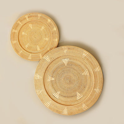 Rattan Duvar Tabağı 2'li Set