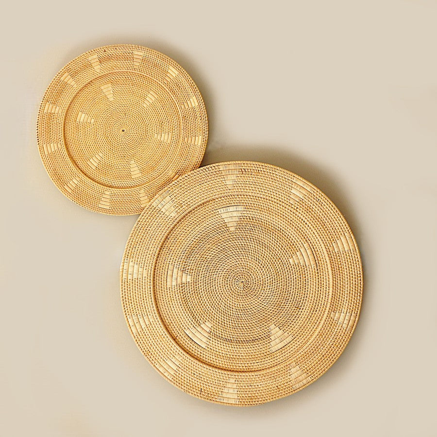 Rattan Duvar Tabağı 2'li Set