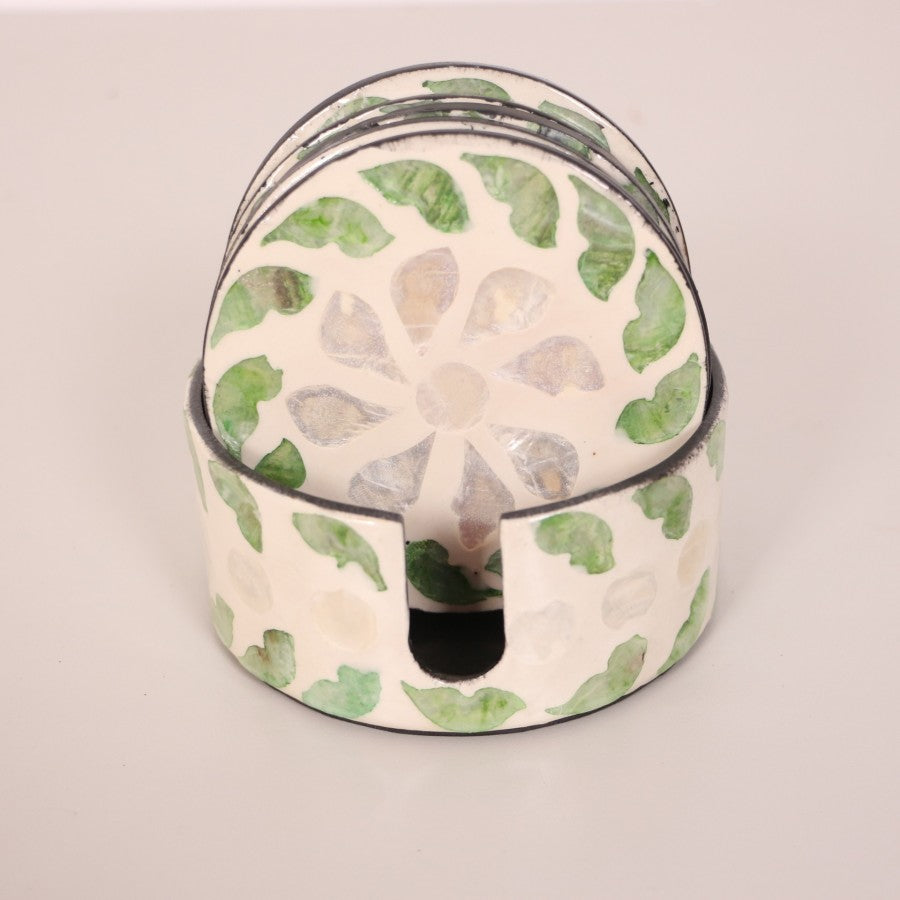 DOĞAL SEDEFLİ KUTULU 6'LI BARDAK ALTLIĞI SETİ