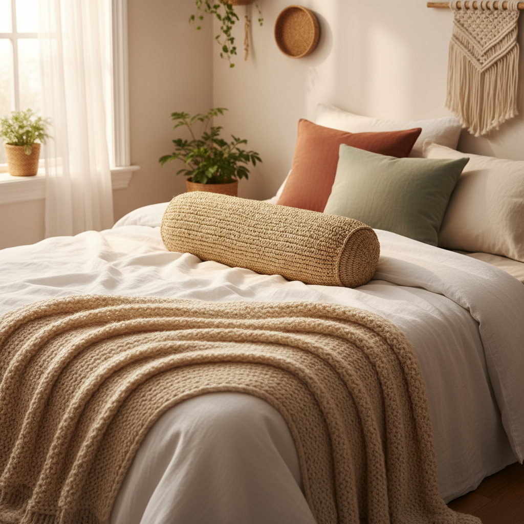 DOĞAL RAFYA SİLİNDİR KIRLENT (İÇ DOLGULU - 60x40 cm)