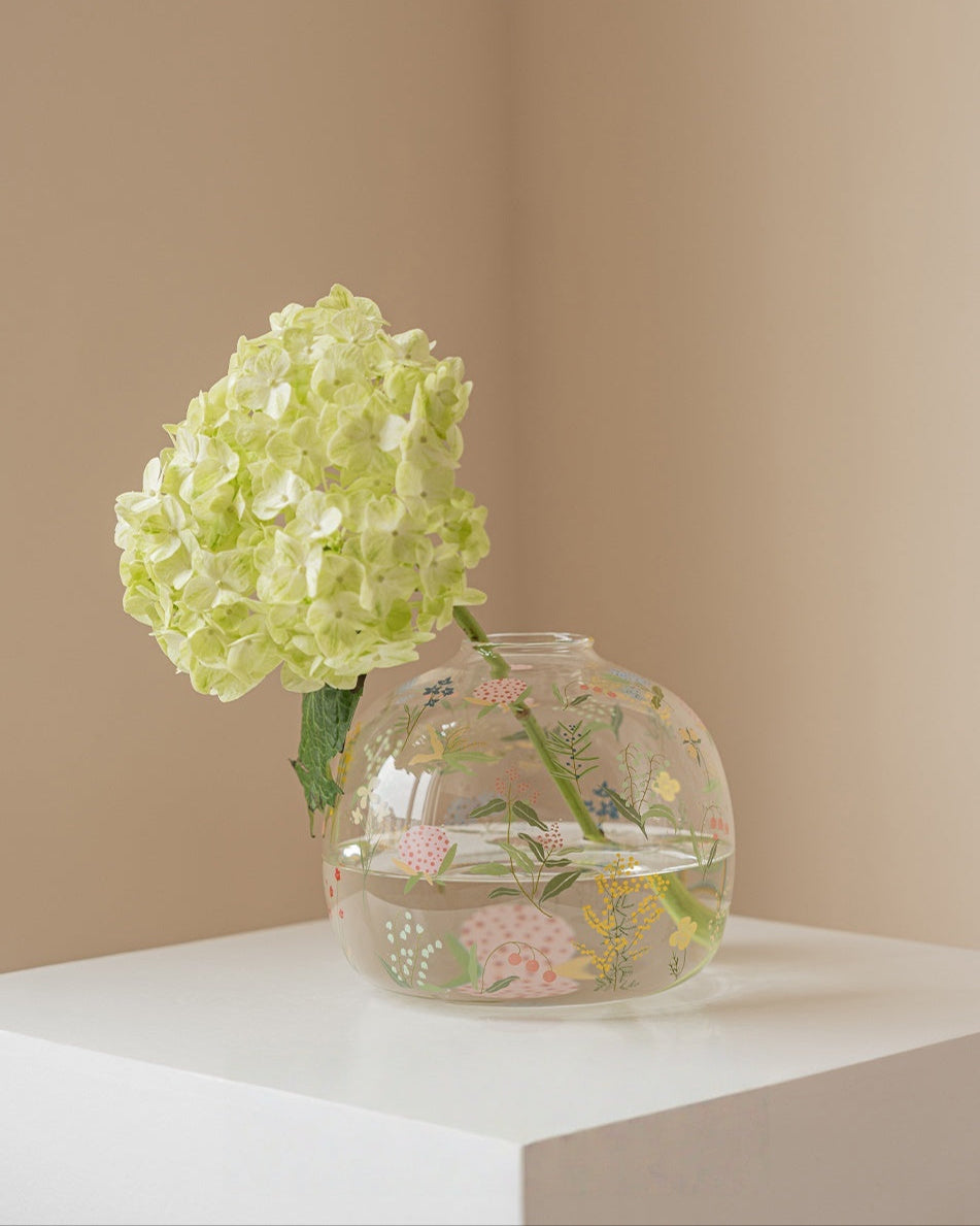Transparent Glass Flower Vase